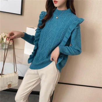 

Sweater Women Turtleneck Solid spring autumn Gray female Knitted sweater Pullovers long Sleeve