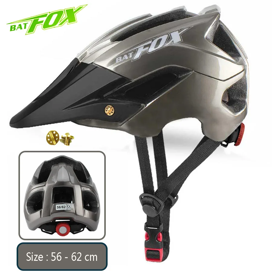 BATFOX велосипедный шлем MTB велосипедные шлемы Для мужчин Профессиональный дорожный шлем для езды на мотоцикле Для женщин ультралегкий цельный спортивный Fietshelm - Цвет: Titanium-Black