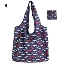 Популярные сумки для покупок с принтом, складная сумка, сумка для продуктов с фруктами, многоразовая Повседневная Вместительная женская сумка на плечо