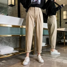 Весенние новые джинсы с высокой талией женские шаровары для женщин размера плюс свободные модные джинсы с карманами женские джинсовые джинсы