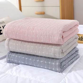 

Cotton Gauze Bedding Blanket Baby Newborn Student Dormitory Bedspread Travel Plaid Furniture Covering