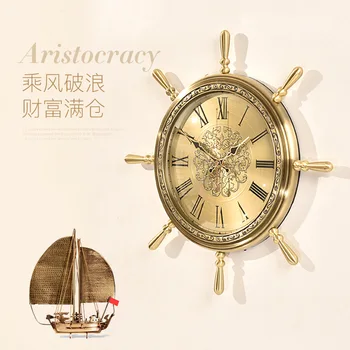 

Best selling 2019 products Metal Wall clocks Creativity Rudder Vintage Digital wall clock High quality Wall clock Home Decor