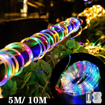 Outdoor Led Strip Verlichting Afstandsbediening Buis Touw Garland Fairy String Lights Voor Tuin Straat Thuis Kerstversiering