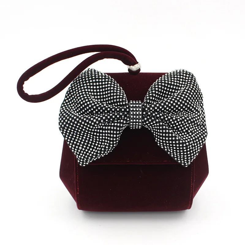 New Arrival Women Ladies diamond Party Bag Beaded Clutch Handmade 2021 New Color Beaded Suede Butterfly Evening Bag Purse