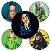 3D принт хип-хоп певец Billie Eilish значки на заказ мешочек для брошек одежды DIY нагрудные булавки декоративные броши Рождественский значок