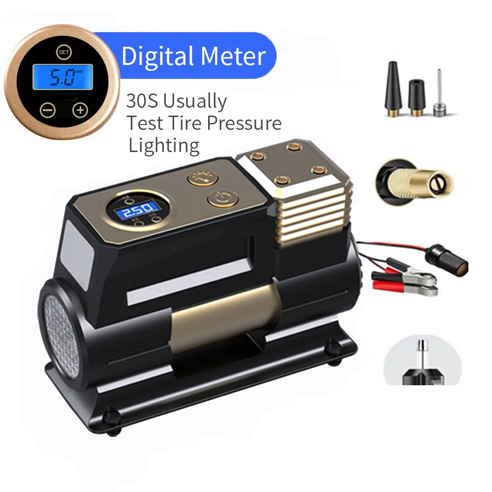 12V 140PSI надувной портативный воздушный компрессор Цифровой насос для шин авто