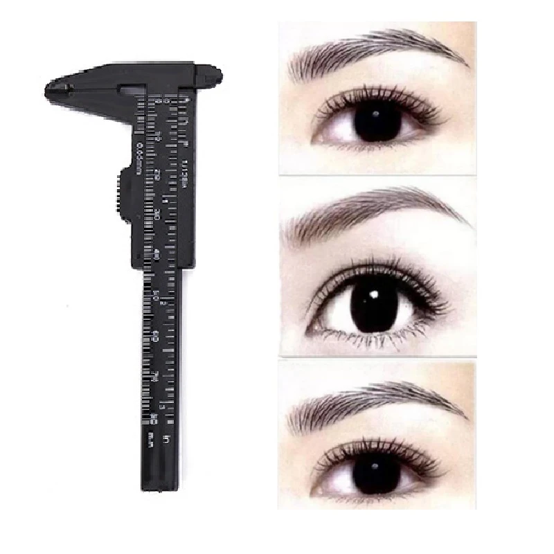 Portable Double Scale 80MM Plastic Eyebrow Measuring Vernier Caliper Caliper Ruler Plastic Permanent Makeup Measurement Tools Portable Double Scale 80MM Plastic Eyebrow Measuring Vernier Caliper Caliper Ruler Plastic Permanent Makeup Measurement Tools