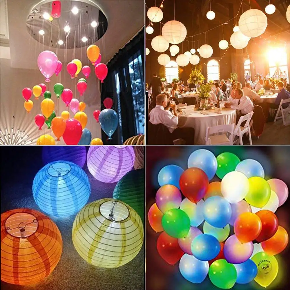 20 pcs Non-Waterproof LED Party Lights Mini Screw Thread Led for Balloon  Paper Lanterns Wedding Halloween Christmas Party