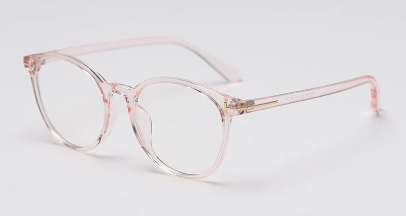 Peekaboo, мужские круглые очки, оправа, прозрачная, TR90, корейский стиль, прозрачные линзы, мужские, близорукость, очки по рецепту, женские, оптические - Цвет оправы: pink with clear