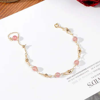 

Spacer Beads Natural Strawberry Crystal Lucky Bracelets Women's Lucky Bracelets Origional Non-mainstream Design INS