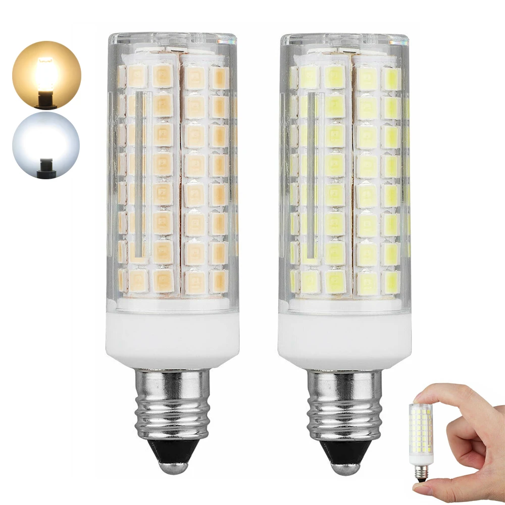 400Pcs E12 디 밍이 가능한 LED 조명 미니 102 LED 옥수수 전구 9W 교체 80W 할로겐 램프 Candelabra 자료 110V 홈 거실