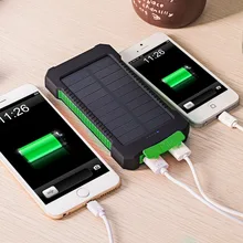 Chargeur solaire étanche 20000mAh, 2 Ports USB, batterie externe, téléphone avec lumière LED, meilleure vente
