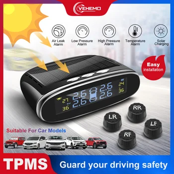 

Vehemo USB Tire Pressure Monitoring System Car External Sensor TPMS High Temperature Alarm Vehicles Auto Security Alarm Systems