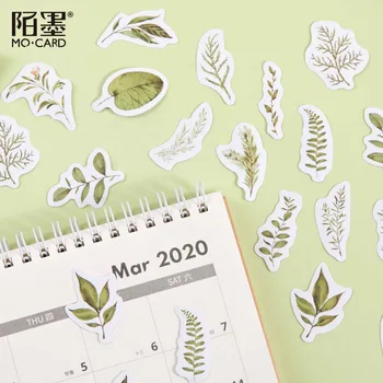 

46 Pcs/set Vintage Adhesive Stickers Creative Plant Decorative Paper Sticker DIY Scrapbooking Journal Diary Decoration