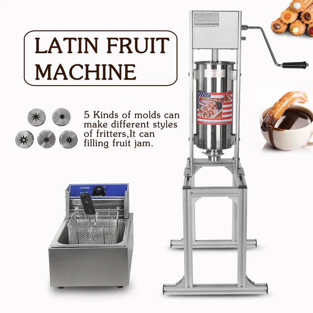 5L Churros Maker Machine Manual Churro Maker, Commercial Latin Fruit Donut  Machine Stainless Steel Spanish Churro Filler Machin Manual Churros Cream