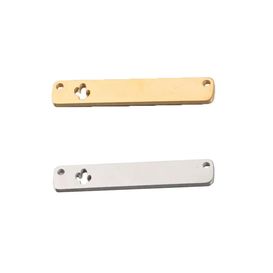 

20Pcs/Lot 6*35mm Strip Cactus Connector Charms Mirror Polish Stainless Steel Charms For DIY Making Necklace Bracelets Jewelry