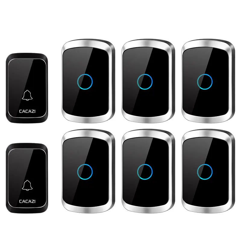 Cacazi Wireless Doorbell Waterproof 300m Remote 2 Transmitter 6