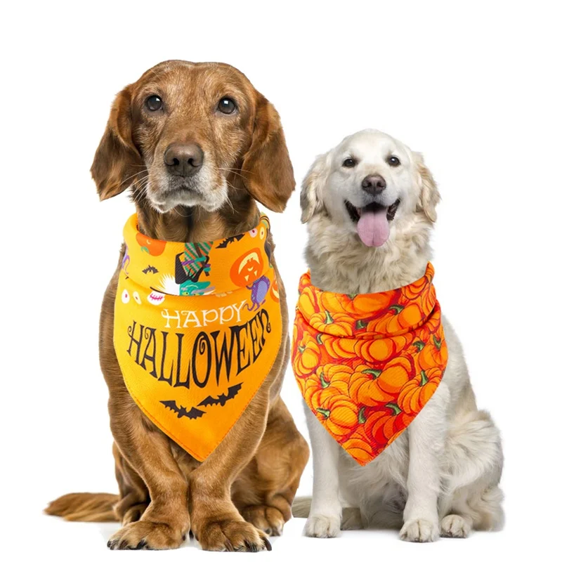 

Dog Bandana Pet Dogs And Cats Bibs Fashion Collar Small Dogs Neck Scarf Adjustable Pets Gifts Puppy Bibs For Halloween