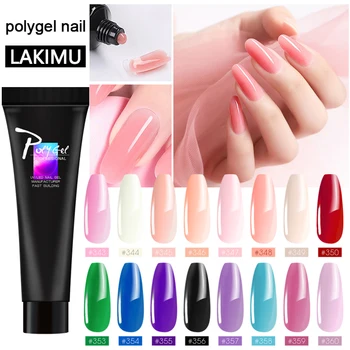 

Poly Gel Kits French UV Acrylic Nail Art Clear Camouflage Nail Tip Form Crystal UV Gel Polygel Slice Brush Nail Gel Extension