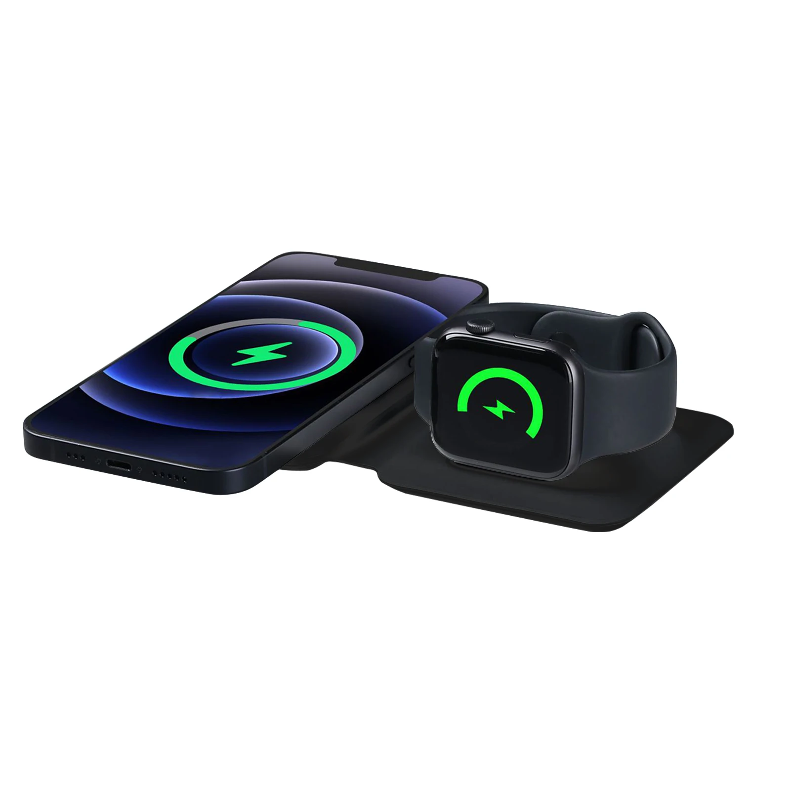 New 2 In1 Dual Magnetic Wireless Charger For IPhone12 /Pro/Pro Max/Mini Charger 15W Fast Charging For AirPods Watch беспроводная
