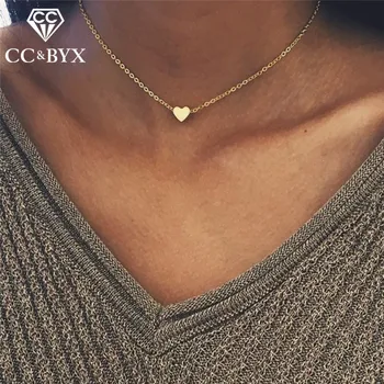 

CC 925 Pure Sterling Silver Necklaces Pendants For Women Heart Shape Simple Design Trendy Jewelry Colar Accessories CCN300