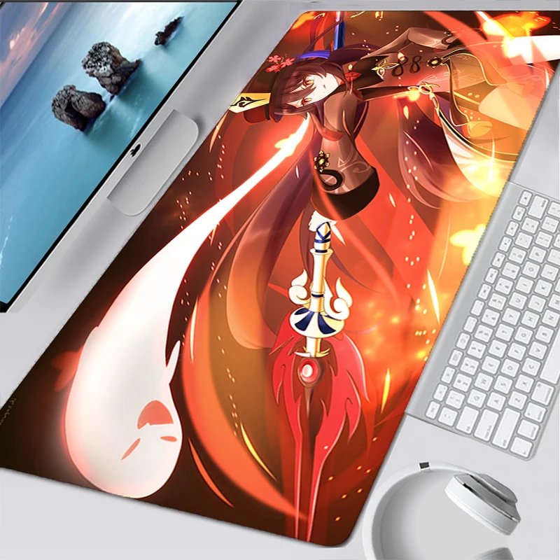 Mouse Pad notbook gamer Genshin Impact Large Keyboard NonSlip Rubber Computer Carpet Desk Mat PC Gamer escritorio 90x40 MousePad