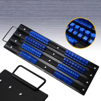 

480mm ABS Mountable Socket Storage 1/4" 3/8" 1/2" 3 Rail Rack Holder Organizer Wrench Storage Tool Rack