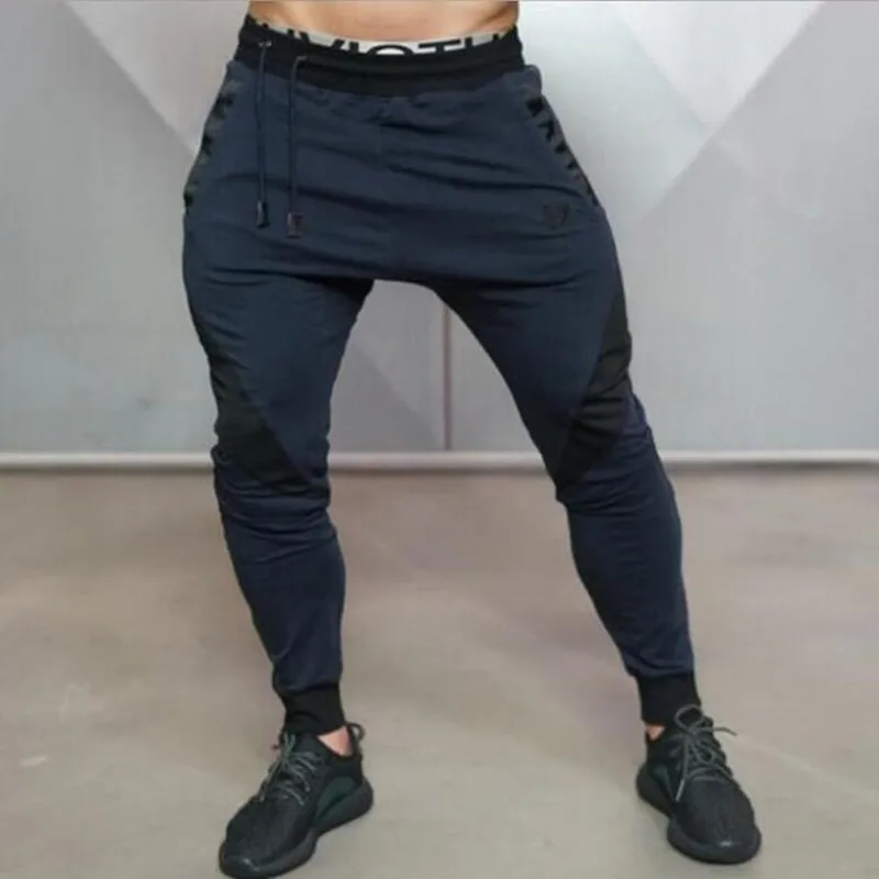

Mens Splicing autumn and winter sports trousers fitness gym running training musclebuild long pants