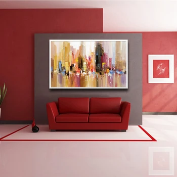 

Abstract Modern Urban Architecture Oil Painting Wall Art Canvas Painting Posters And Prints Wall Pictures For Living Room Decor