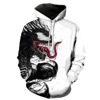 

BIAOLUN Hot Fashion Men/Women 3D Sweatshirts Print Venom Hooded Hoodies Unisex Tops Popular Hip Hop Pocket Jackets Wholesale