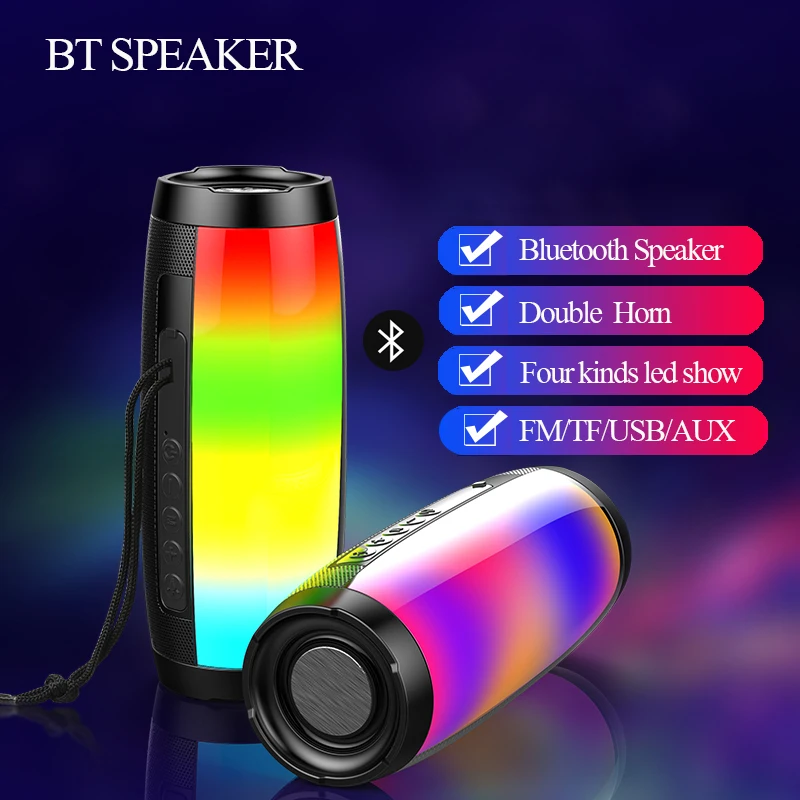 TG157 светодиодный мигающий светильник Bluetooth Динамик Портативный с веревкой