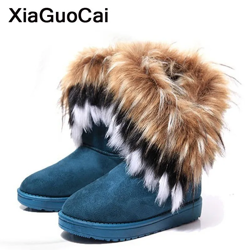Botas de nieve cálidas para mujer, botines de media caña con piel afelpada, zapatos de mujer con pelo británico que borra suave, cortas, antideslizantes, para invierno, 2020