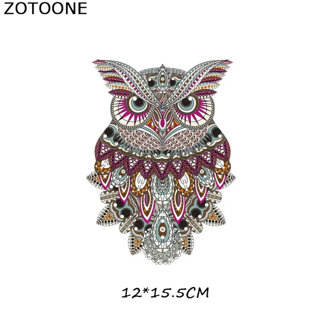 ZOTOONE Cartoon animal patch paste heat transfer vinyl owl elephant butterfly costume DIY micro chapter hot press patch sticker 412