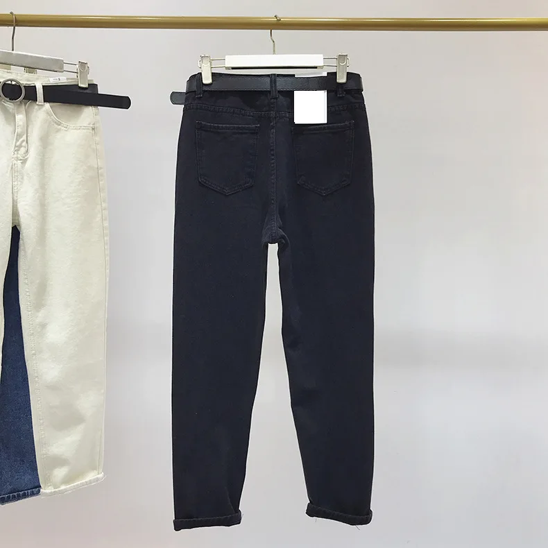 T47 Южная Корея стиль Осенняя одежда с высокой талией флис тонкий кашемир матовый шаровары мешковатые брюки капри джинсы женские