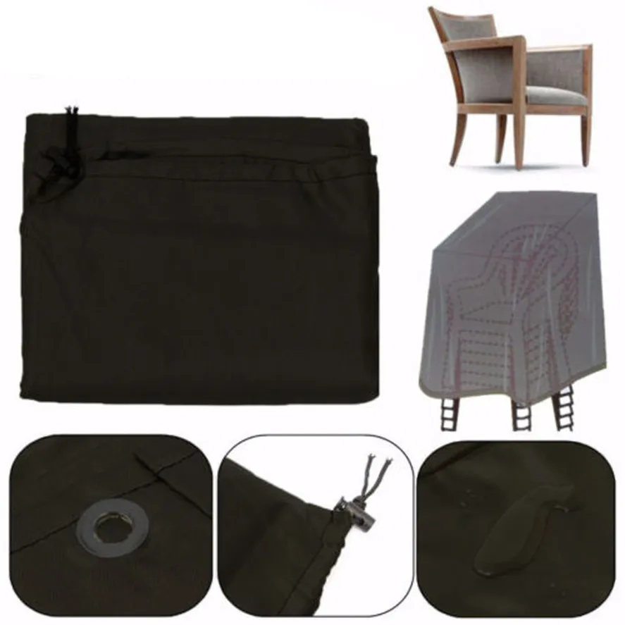 Stacked Chair Dust Cover Storage Bag Outdoor Garden Patio Furniture Protector Waterproof Dustproof Chair Organizer patio furniture cover chair dust cover chair cover