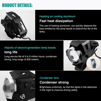 

Luminous LED Lights Conversion Motorcycle Headlights Fog lamps For BMW