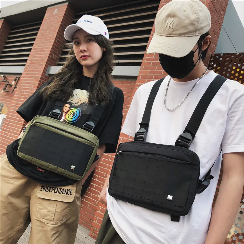 

2019 New Style Chicken Bag System Tactical Vest Multi-pockets Chest Pack Hip Hop Function Disco Dancing Anti-theft Backpack