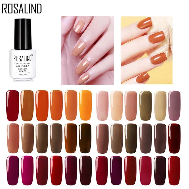ROSALIND Gel Nail Polish All For Manicure 7ml UV Lacquers Semi Permanent Nail Polish Base Coat For