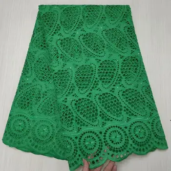 

African Nigerian Dry Lace Fabric Swiss Voile Lace In Switzerland Dubai 100% Pure Cotton Lace For Sewing Dress