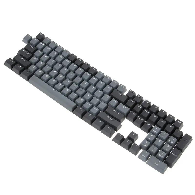 

Dolch Black Gray Mixed Thick PBT 108 Keycaps OEM Cherry Profile ANSI Layout Bi-Color Injection Over Molding Keycap