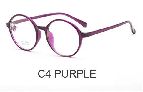 Ретро круглые очки маленькие очки для лица корейский черный стиль BSX8048 Свет Tr90 оптическая рамка может сделать близорукость очки - Цвет оправы: C4 PURPLE