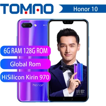 

New Honor 10 mobile phone 19:9 Full Screen 5.84 inch AI Camera Octa Core Fingerprint ID NFC android 8.1 3400mah battery
