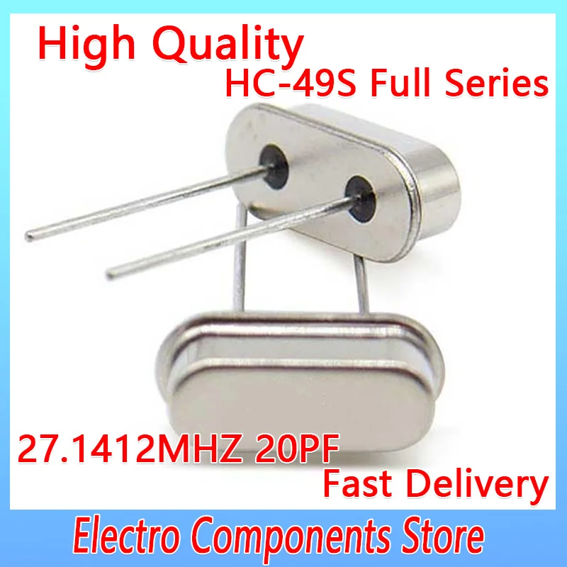 10PCS/Lot Passive Quartz Crystal Resonator Oscillator 27.1412MHZ DIP-2 HC-49US 2Pin 49S 20PF ±10PPM DIY Crystal Electronic Kit 1