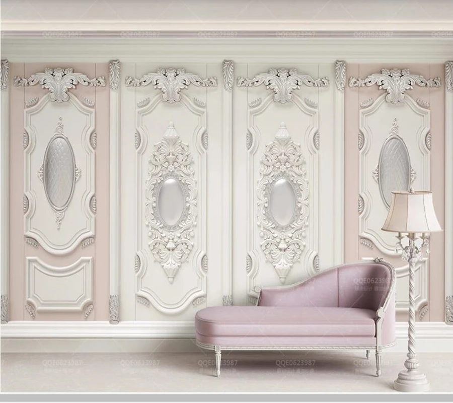 

Рельефные гипсовые Резные 3d обои в европейском стиле Джейн, Настенные обои для гостиной, телевизора, спальни, домашний декор, роспись