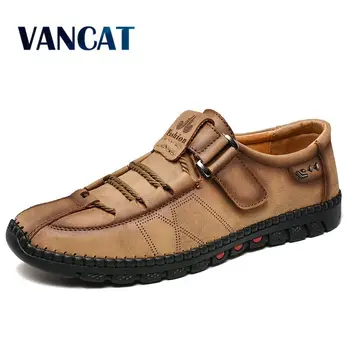 

Comfortable Men Casual Shoes Loafers Men Shoes Quality Split Leather Shoes Men Flats Hot Sale Moccasins Shoes Plus Size 38-48