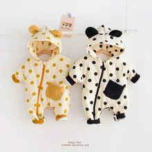 Barboteuse à capuche pour bébés, vêtements d'hiver, combinaison pour garçons et filles 