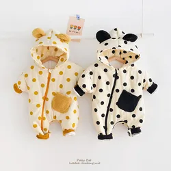 Barboteuse à capuche pour bébés, vêtements d'hiver, combinaison pour garçons et filles 