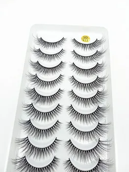 

QUXINHAO False Eyelashes 10 pairs Lashes Wholesale Mink Eyelashes Natural Mink Lashes cilios maquiagem for Makeup