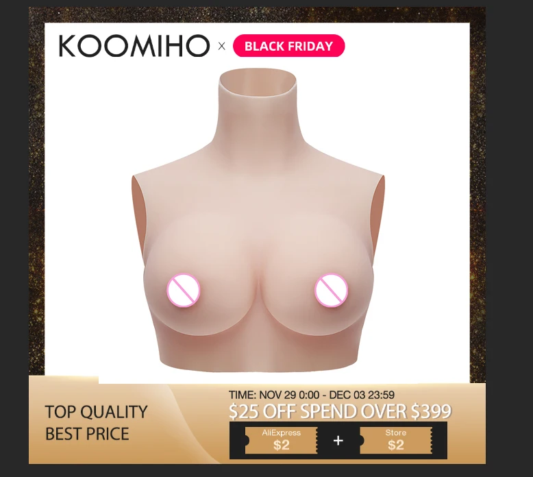 Online KOOMIHO C D F Tazza Falsi Forme Del Seno Del Silicone Cotone di Seta Metà Del Corpo Enormi Tette Transgender Drag queen trans Crossdress per Gli Uomini