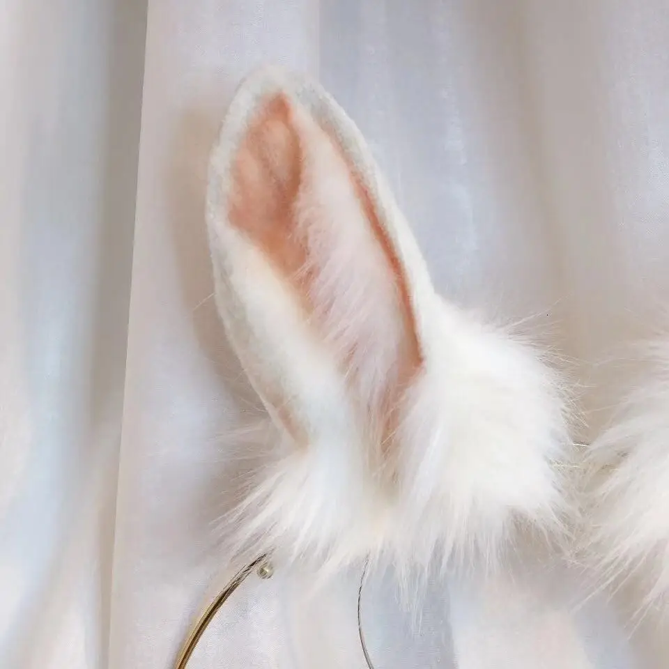 Нефритовый кролик анимация моделирование зверь ухо зверь хвост Волк ухо кошка ухо лиса ухо обруч для волос на заказ косплей
